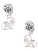 Silver Plated Westie Silhouette Heart - Crystal Clip on Earrings