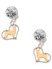 Two-tone German Shepard Silhouette Heart - Crystal Clip on Earrings