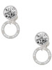 Silver Plated Mom Eternity Ring - Crystal Clip on Earrings: Color Choice - Red, Green, Blue, Purple, Pink, Clear, Black