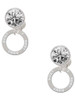 Silver Plated Aunt Eternity Ring - Crystal Clip on Earrings: Color Choice - Red, Green, Blue, Purple, Pink, Clear, Black