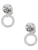Silver Plated Daughter Eternity Ring - Crystal Clip on Earrings: Color Choice - Red, Green, Blue, Purple, Pink, Clear, Black