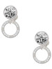 Silver Plated Mama Eternity Ring - Crystal Clip on Earrings: Color Choice - Red, Green, Blue, Purple, Pink, Clear, Black