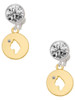 Gold-tone Cat Head Silhouette - Crystal Clip on Earrings