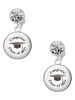 Silver Plated Domed Class of 2027 - Crystal Clip on Earrings