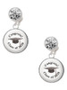 Silver Plated Domed Class of 2028 - Crystal Clip on Earrings