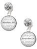 Silver Plated Domed Matthew 5:8 - Crystal Clip on Earrings