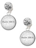 Silver Plated Domed Psalm 139:14 - Crystal Clip on Earrings