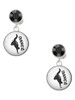 Silver Plated Domed Hip Hop Handstand Dance - Crystal Clip on Earrings