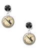 Silver Plated Domed Music - Saxophone - Crystal Clip on Earrings