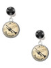Silver Plated Domed Music - Trumpet - Crystal Clip on Earrings