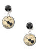 Silver Plated Domed Music - Violin - Crystal Clip on Earrings