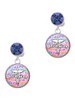 Silver Plated Domed Multi Color B Pharm - Crystal Clip on Earrings