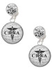 Silver Plated Domed Black CRNA - Crystal Clip on Earrings: Color Choice - Red, Green, Blue, Purple, Pink, Clear, Black
