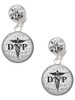 Silver Plated Domed Black DNP - Crystal Clip on Earrings: Color Choice - Red, Green, Blue, Purple, Pink, Clear, Black