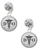 Silver Plated Domed Black DO - Crystal Clip on Earrings: Color Choice - Red, Green, Blue, Purple, Pink, Clear, Black