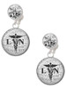 Silver Plated Domed Black LVN - Crystal Clip on Earrings: Color Choice - Red, Green, Blue, Purple, Pink, Clear, Black