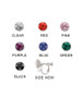 Crystal Clip on Earring Options: Red, Green, Blue, Pink, Purple, Black, Clear