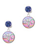 Silver Plated Domed Multi Color MA - Crystal Clip on Earrings