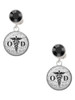 Silver Plated Domed Black OD - Crystal Clip on Earrings