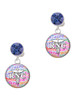 Silver Plated Domed Multi Color RNC - Crystal Clip on Earrings