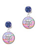 Silver Plated Domed Multi Color SLP - Crystal Clip on Earrings