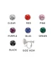 Crystal Clip on Earring Options: Red, Green, Blue, Pink, Purple, Black, Clear