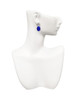 Silver Plated Small Blue Imitation Cat's Eye - Crystal Clip on Earrings