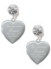 Silver Plated You Are More Loved Engraved Locket - Crystal Clip on Earrings: Color Choice - Red, Green, Blue, Purple, Pink, Clear, Black