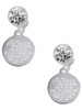 Stainless Steel Disc Stronger Braver Smarter - Crystal Clip on Earrings