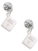 Silver Plated Holy Bible - Crystal Clip on Earrings: Color Choice - Red, Green, Blue, Purple, Pink, Clear, Black