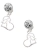 Two-tone Runner Silhouette in Heart - Crystal Clip on Earrings