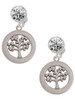 Stainless Steel Tree of Life in Eternity Ring - Crystal Clip on Earrings