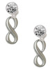Stainless Steel Infinity Sign - Crystal Clip on Earrings