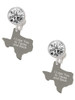Stainless Steel I Love You to Texas - Crystal Clip on Earrings