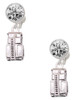 Silver Plated 3-D Fire Engine - Crystal Clip on Earrings