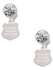 Stainless Steel Keep Him Safe Police Badge - Crystal Clip on Earrings