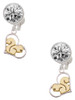 Two-tone Squirrel in Heart - Crystal Clip on Earrings