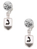 Silver Plated 3-D Dreidel - Crystal Clip on Earrings