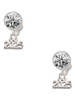Silver Plated Mini Year 2025 - Crystal Clip on Earrings: Color Choice - Red, Green, Blue, Purple, Pink, Clear, Black