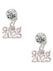 Silver Plated Class of 2025 - Crystal Clip on Earrings: Color Choice - Red, Green, Blue, Purple, Pink, Clear, Black