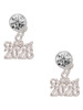 Silver Plated Class of 2028 - Crystal Clip on Earrings: Color Choice - Red, Green, Blue, Purple, Pink, Clear, Black