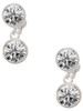 10mm Clear Crystal Drop - Crystal Clip on Earrings