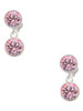 10mm Light Pink Crystal Drop - Crystal Clip on Earrings
