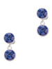 10mm Blue Crystal Drop - Crystal Clip on Earrings