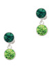 10mm Lime Green Crystal Drop - Crystal Clip on Earrings