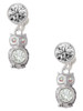 Silver Plated 3-D Clear AB Crystal Owl - Crystal Clip on Earrings: Color Choice - Red, Green, Blue, Purple, Pink, Clear, Black