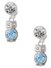 Silver Plated 3-D Light Blue & AB Crystal Owl - Crystal Clip on Earrings: Color Choice - Red, Green, Blue, Purple, Pink, Clear, Black