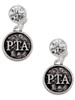 Silver Plated Physical Therapist Caduceus Seal - PTA - Crystal Clip on Earrings