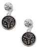 Silver Plated Medical Caduceus Seal - Crystal Clip on Earrings