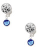 Crystal Blue Channel Drop - Crystal Clip on Earrings: Color Choice - Red, Green, Blue, Purple, Pink, Clear, Black